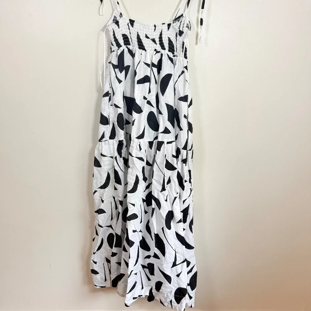 Astr | Dresses | Astr The Label Abstract Print Linen Tiered Maxi Dress ...